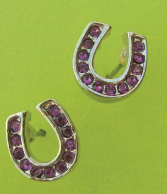 WYO-Horse Rhinstone Horseshoe Earrings