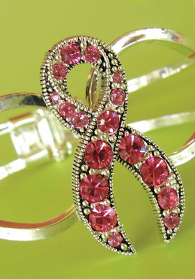WYO-Horse Crystal Pink Ribbon Bracelet