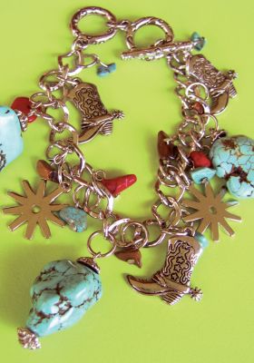WYO-Horse Western Gemstone Charm Bracelet