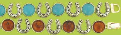 WYO-Horse Horseshoe and Gem Concho Bracelet