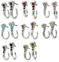 WYO-Horse Crystal Horsehoe Nail Hoop Earrings