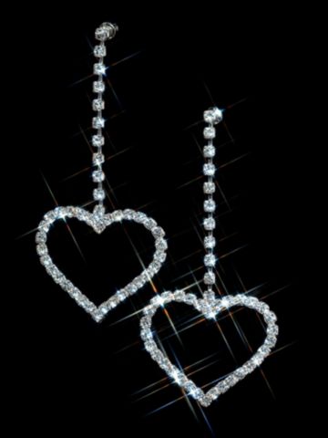 Rhinestone Heart Drop Earrings