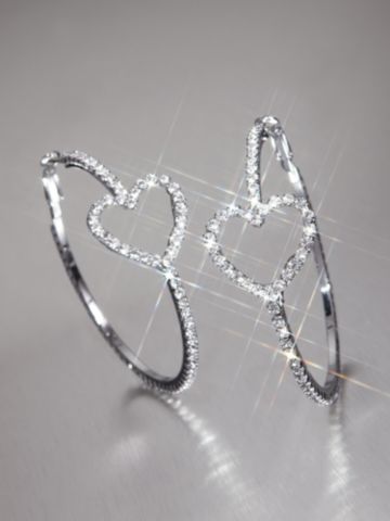 Rhinestone Heart Hoop Earring