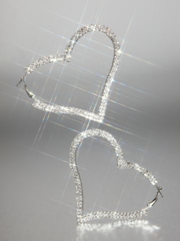Oversized Rhinestone Heart Earring