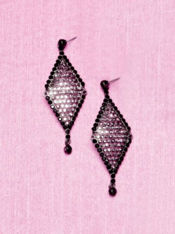Black Bead Diamond Earring