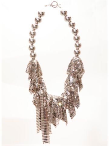 Silver Pearl Piece Necklace