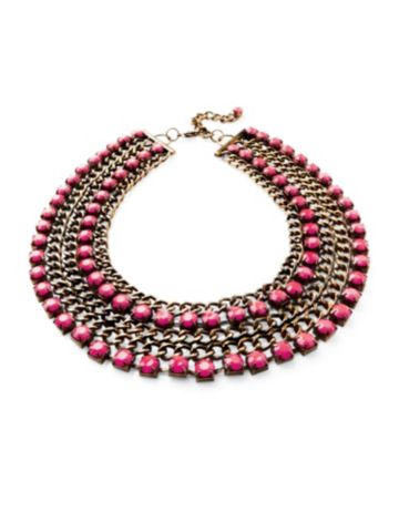 Chain & Stone Collar Necklace