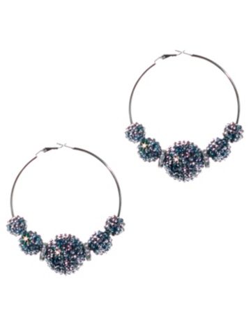 Rhinestone Beaded Hoop Earring