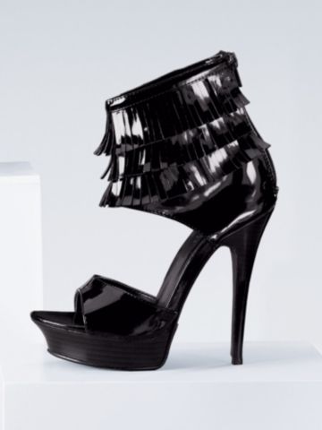 Patent Fringe Singe Stiletto