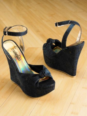 Buy Two-Tone Denim Graffiti Wedge, see details about this Sexy Lingerie and more
