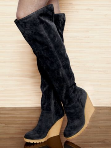 Buy Faux Suede Wedge Boot, see details about this Sexy Lingerie and more