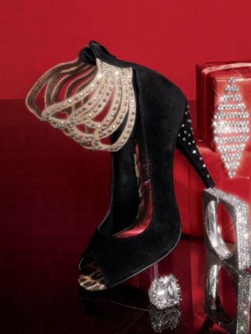 Rhinestone Ankle Cuff Pump
