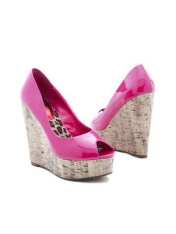 Cork Peep-Toe Wedge