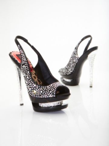 Double Platform Rhinestone Stiletto