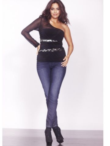 Rhinestone Jean Plus