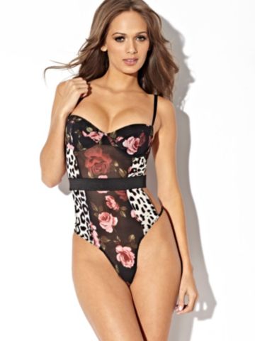 Leopard Mesh & Floral Teddy