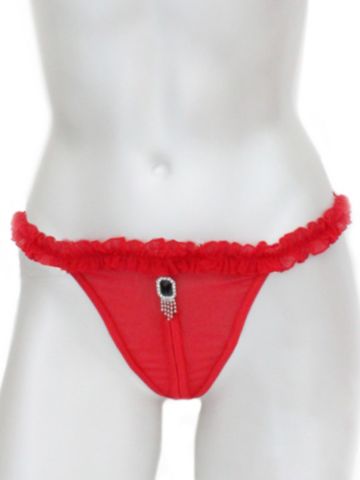 Jeweled Mesh Crotchless G-String