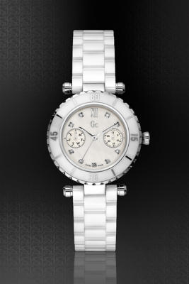 GUESS GC DIVER CHIC Diamond Dial White Ceramic