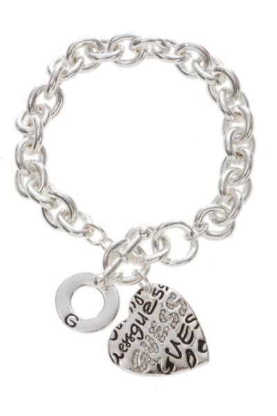 Online Exclusive - Graffiti GUESS Heart Bracelet