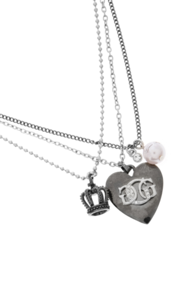 Heart Crown Pearl Chain Necklace