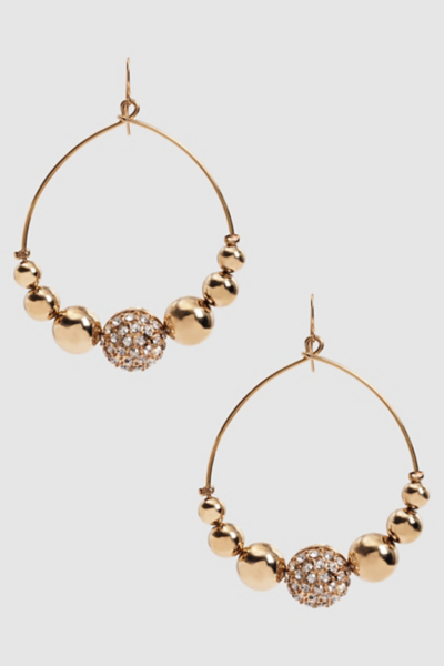 Gold Pave Hoop Earrings