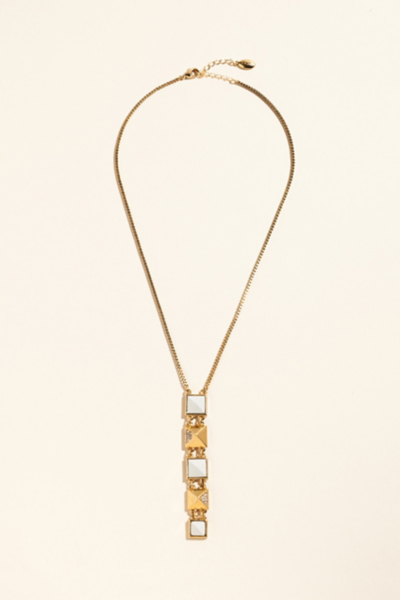 Pyramid Studs Linear Necklace