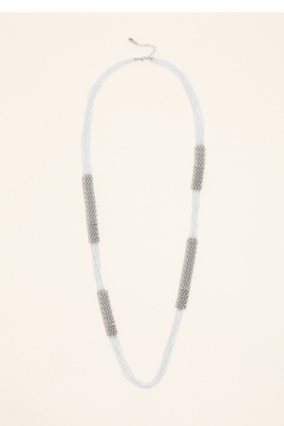 White Chain and Silver-Tone Necklace