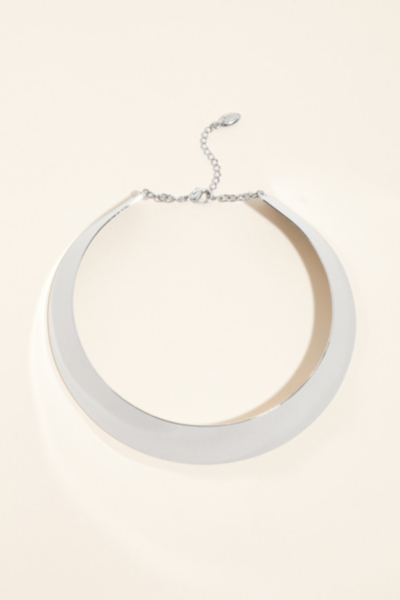 Silver-Tone Metal Collar Necklace
