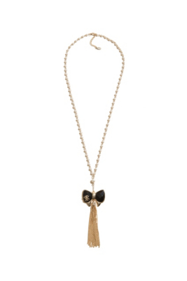 Bow Necklace with Tassel