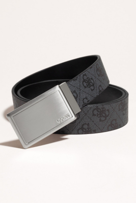 Reversible Logo Belt with Plaque Buckle