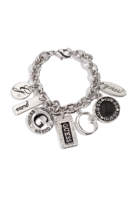 GUESS SilverTone Enamel Plates Bracelet