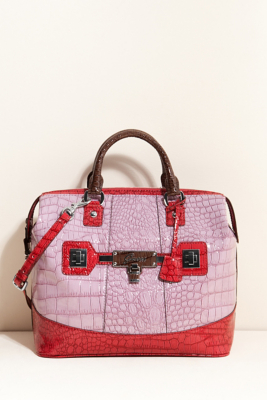 GUESS Lina Large Box Satchel, PINK