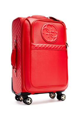 red guess suitcase