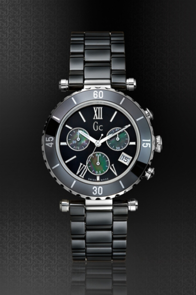 Gc Diver Chic Black Ceramic Chronograph Timepiece