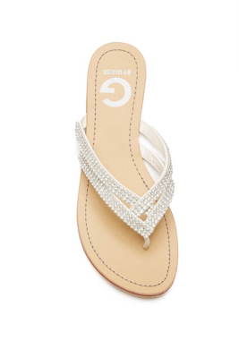 Details about G By Guess Women's Cameron Rhinestone Flip-Flops