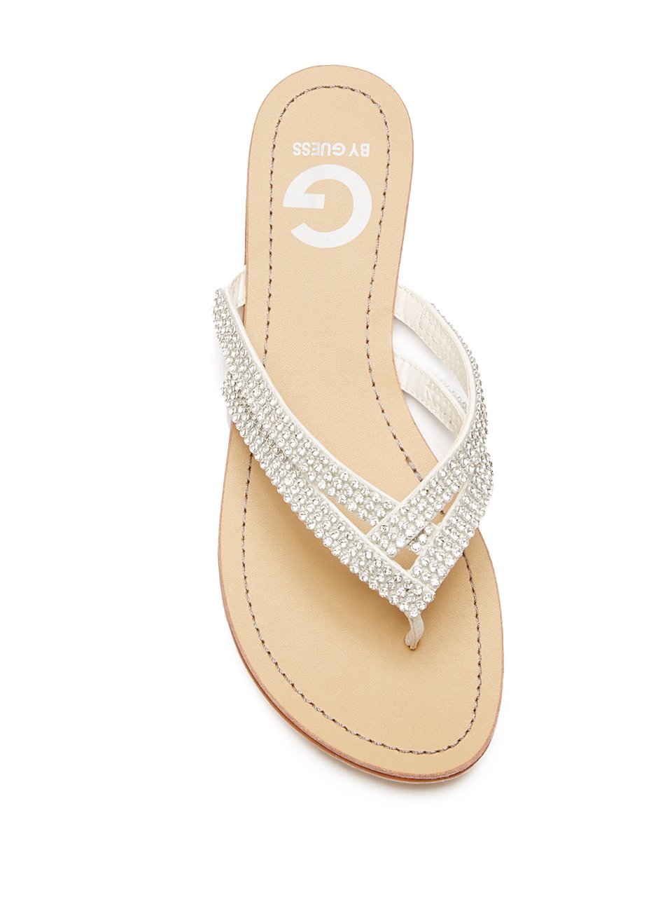 Details about G By Guess Women's Cameron Rhinestone Flip-Flops