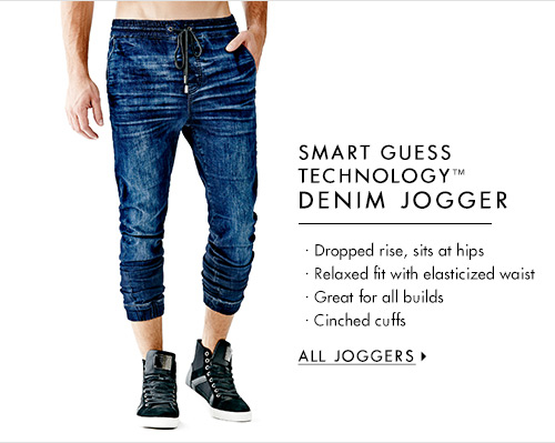 guess denim joggers