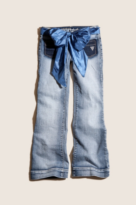 GUESS Kids Girls Foxy Flare Jean with Satin Sash, BLUE (8)