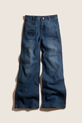 GUESS Kids Girls Ultra Flare Jeans with Front Pockets, BLUE (7)
