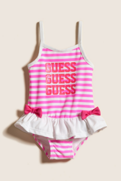 Stripe Swimsuit with Bows
