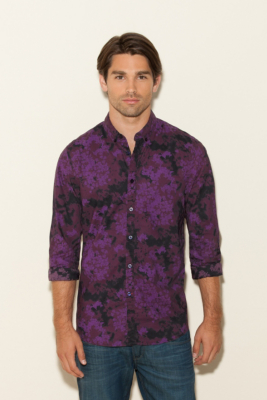 Long-Sleeve Floral-Printed Shirt