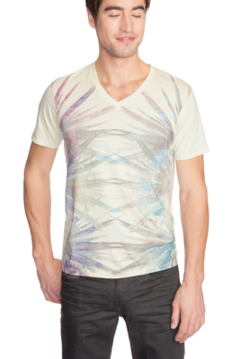 Digital Ikat V-Neck Tee