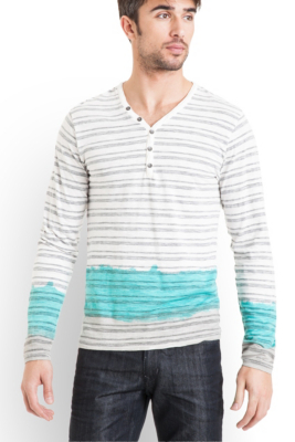 Conway Slub Stripe V-Henley
