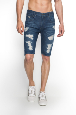 Alameda Destroyed Denim Shorts in Dispersal Wash