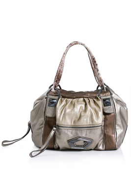 GUESS Thriller Satchel, WHITE