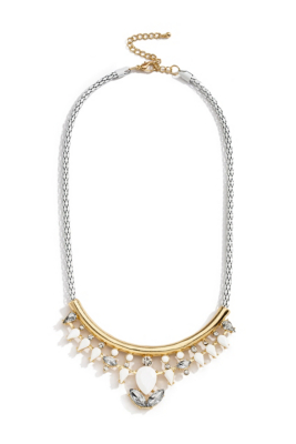 Faceted Rhinestone Bib Necklace