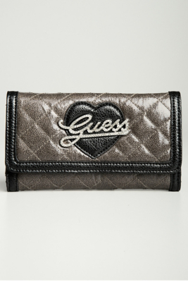 GUESS Old School Slim Clutch Wallet, GREY