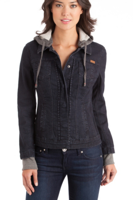 Denim vest with hoodie guess hat