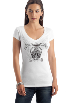 G by GUESS Kelly Cross Tee, WHITE (XS)