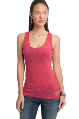 G by GUESS Dia Burnout Tank, PINK (LARGE)
